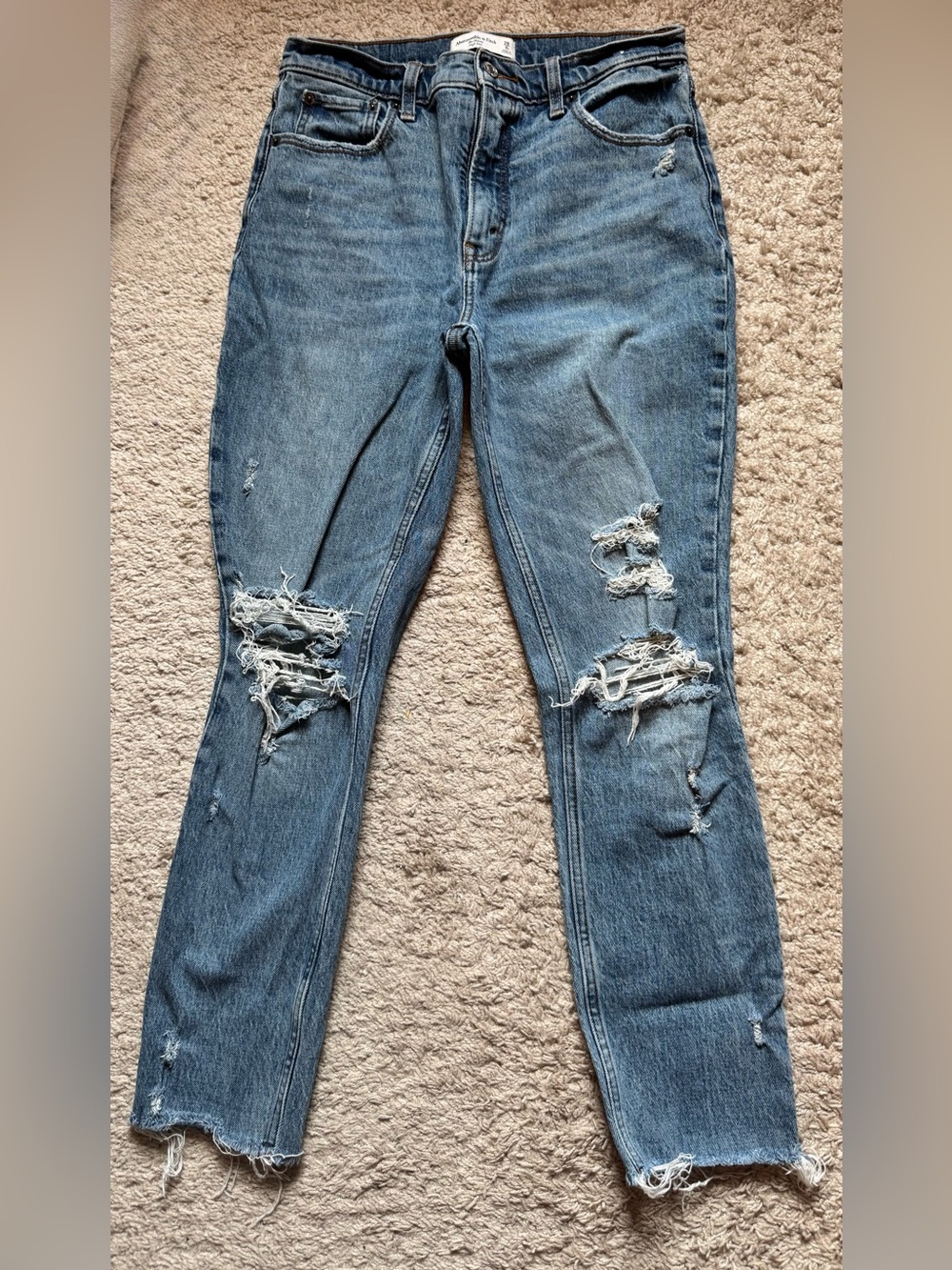 Abercrombie & Fitch Distressed Blue Skinny Jeans
